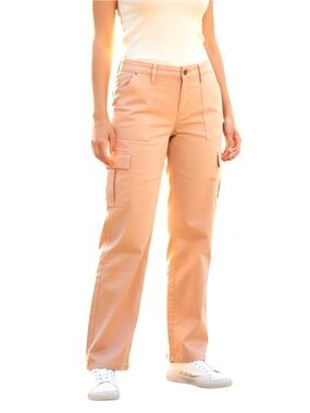 GUESS Sexy Cargo Straight Mid-Rise Pants, Women’s Color Peach, Sz XL/ 31”inseam